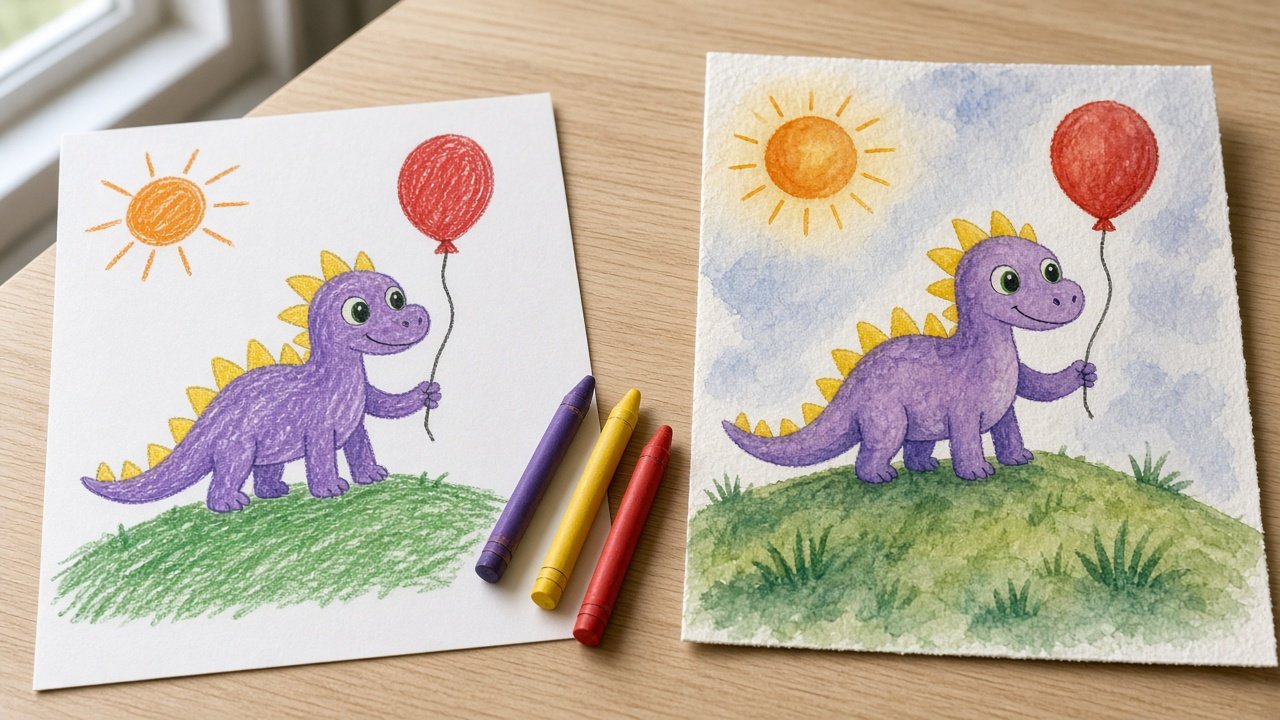 Kids Drawing AI Prompt: Turn Your Child's Art Into a Picture - Result