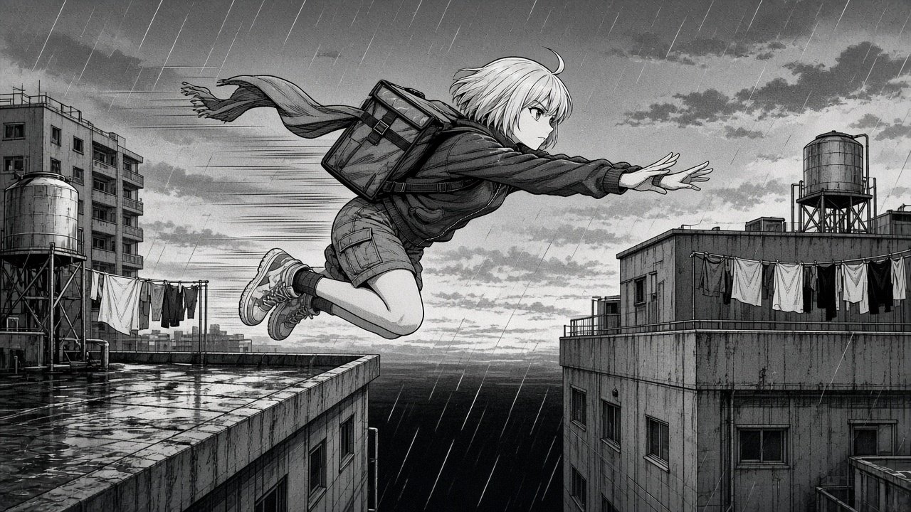 Manga Panel Prompt: Original Character, Screentone, Motion - Result